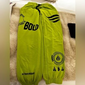 Adika bright green “saucy” jogger sweatpants Sz S